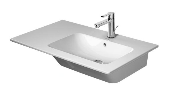 Duravit ME By Starck – Möbelwastisch Asymetrisch 830×490 Mm, 1 Hahnloch Rechts, WonderGliss, Weiß Matt 23468332001 1