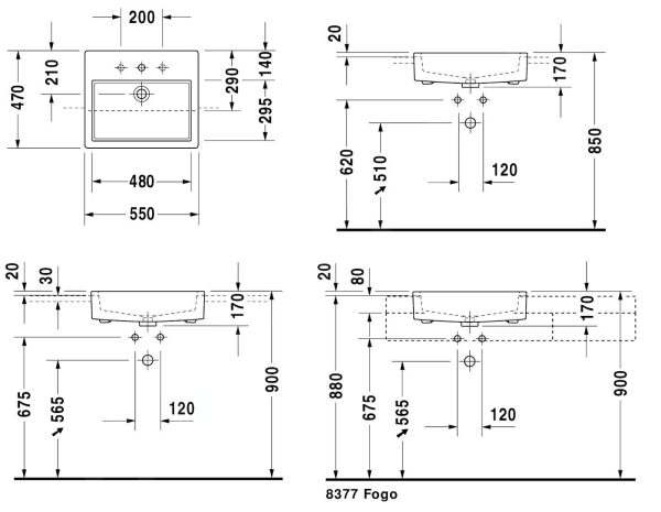 Duravit Vero – Einbauwaschbecken 550x470x170 Mm, 1 Hahnloch, Weiß 0314550000 3