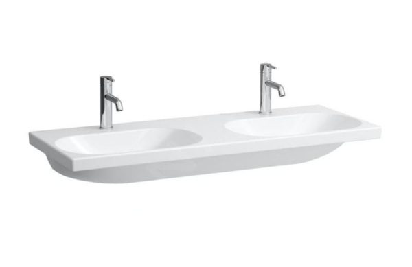 Laufen Lua – Doppelmöbelwaschtisch 46×120 Cm, Ohne Überlauf, 2 Hahnlöcher, LCC, Weiß H8140814001561 1