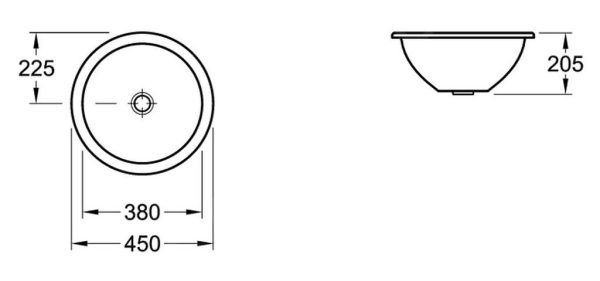 Villeroy & Boch Loop&Friends – Unterbauwaschtish, Ohne Hahnloch, Durchschnitt 380 Mm, Weiß, Ohne Überlauf 61813801 3