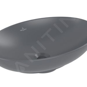 Villeroy & Boch Loop&Friends – Aufsatzwaschtisch, 560×380 Mm, Mit Überlauf, CeramicPlus, Graphite 4A4700i4 14