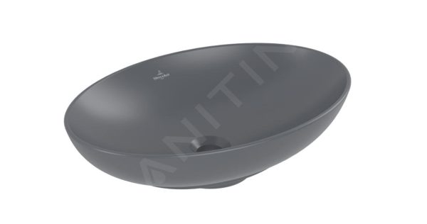 Villeroy & Boch Loop&Friends – Aufsatzwaschtisch, 560×380 Mm, Mit Überlauf, CeramicPlus, Graphite 4A4700i4 4
