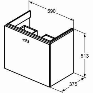 Ideal Standard CONNECT SPACE Waschtischunterschrank, 600mm, 1 Auszug, Ablage Rechts, E0315, Farbe: Ulme Grau Dekor – E0315KS 6