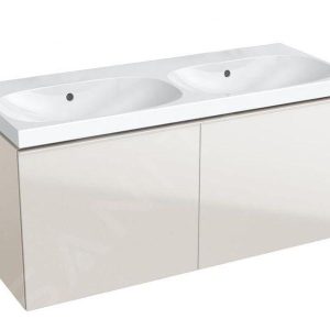 Geberit Acanto – Doppelwaschtisch 1200×482 Mm, Mit 2 Hahnlöcher, Mit Überlauf, Weiß 500.627.01.2 9