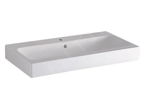 Geberit ICon – Waschtisch 750×485 Mm, Mit Hahnloch Und Überlauf, Mit KeraTect, Weiß 124575600 1