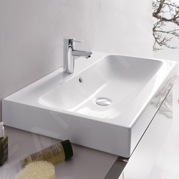 Geberit ICon – Waschtisch 750×485 Mm, Mit Hahnloch Und Überlauf, Mit KeraTect, Weiß 124575600 4