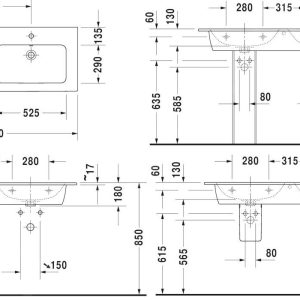 Duravit ME By Starck – Doppelwaschtisch-Möbel 1300×490 Mm, Mit Überlauf, Ohne Hahnloch, Weiß 2336130060 6