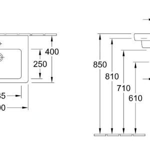 Villeroy & Boch Subway 2.0 – Einbauhandwaschbecken 500×400 Mm, Mit Überlauf, 1 Hahnloch, Mit CeramicPlus, Weiß 73155GR1 8