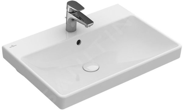 Villeroy & Boch Avento – Möbelwaschtisch 600×470 Mm, Mit Überlauf, Mit Hahnloch, CeramisPlus, Stone White 415860RW 1