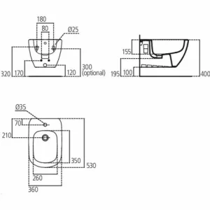 Hänge-Bidet Mit Unterputz-Armaturen Ideal Standard Tesi Aus Vitreous China Seidenweiß | Weiß 12
