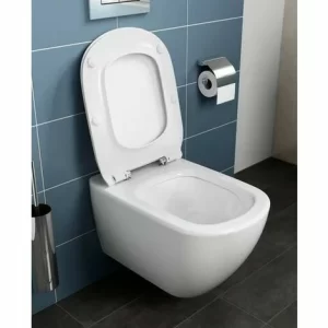 Wandhängende Toilette AquaBlade Ideal Standard Tesi Seidenweiß Mit Schmalem Sitz Und Langsamem Schließsystem | Glänzendes Weiß – Mit Toilettensitze 8