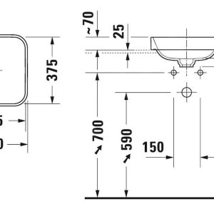 Duravit Happy D.2 Plus – Einbauwaschtischschale 400×400 Mm, Alpinweiß 2359400000 6