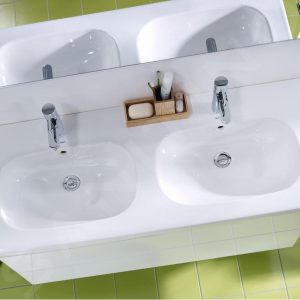 Duravit D-Code – Möbel-Doppelwaschtisch 1200×490 Mm, Mit 1 Hahnloch, Alpinweiß 03481200002 12