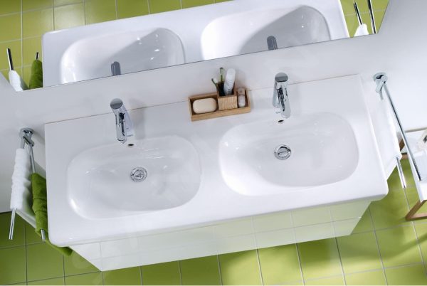 Duravit D-Code – Möbel-Doppelwaschtisch 1200×490 Mm, Mit 1 Hahnloch, Alpinweiß 03481200002 5