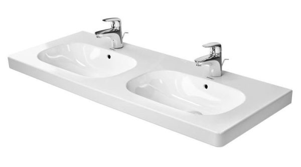 Duravit D-Code – Möbel-Doppelwaschtisch 1200×490 Mm, Mit 1 Hahnloch, Alpinweiß 03481200002 1