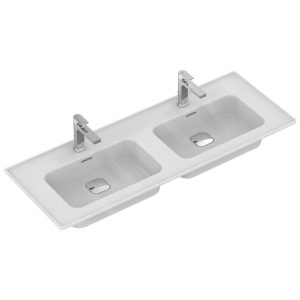 Ideal Standard Strada II – Doppelwaschtischunterschrank 1240×460 Mm, 2 Hahnlöcher, Mit Ideal Plus, Weiß T3005MA 10