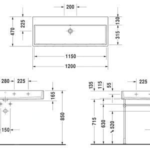 Duravit Vero Air – Doppelwaschtisch 1200×470 Mm, Mit Überlauf, Ohne Hahnloch, Weiß 2350120060 6