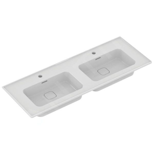 Ideal Standard Strada II – Doppelwaschtischunterschrank 1240×460 Mm, 2 Hahnlöcher, Mit Ideal Plus, Weiß T3005MA 1