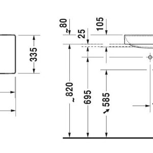 Duravit DuraSquare – Waschtischschale 600×335 Mm, DuraCeram, Mit WonderGliss, Alpinweiß 23556000001 12