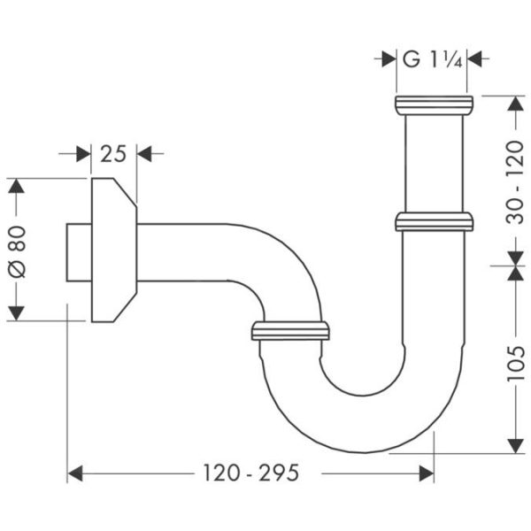 Hansgrohe Siphons – Röhrensiphon, Installationsfreundlich, Verchromt 53010000 3