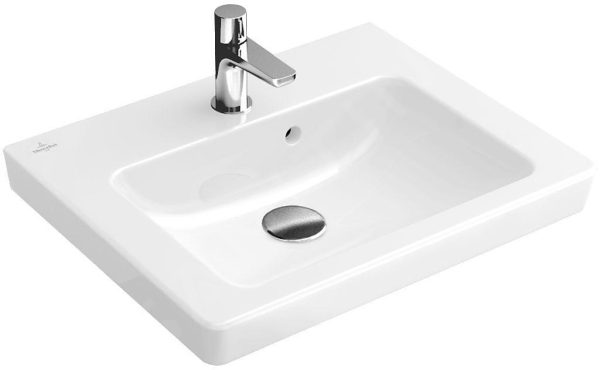 Villeroy & Boch Subway 2.0 – Einbauhandwaschbecken 500×400 Mm, Mit Überlauf, 1 Hahnloch, Mit CeramicPlus, Weiß 73155GR1 1