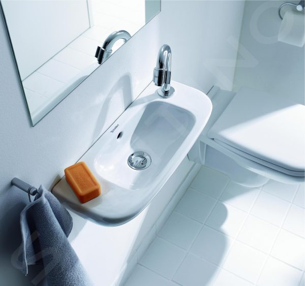 Duravit D-Code – Handwaschbecken 500×220 Mm, Mit 1 Hahnloch Rechts, Weiß 07065000082 5