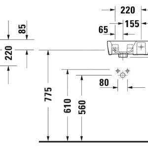 Duravit DuraStyle – Handwaschbecken 360×220 Mm, Mit 1 Hahnloch Rechts, Alpinweiß 0713360000 7