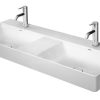 Duravit DuraSquare – Doppelwaschbecken 1200×470 Mm, Mit 2 Hahnlöcher, DuraCeram, Alpinweiß 2353120041 16