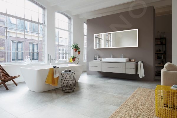 Duravit DuraSquare – Doppelwaschbecken 1000×470 Mm, Mit 2 Hahnlöcher, DuraCeram, Mit WonderGliss, Alpinweiß 23531000431 4