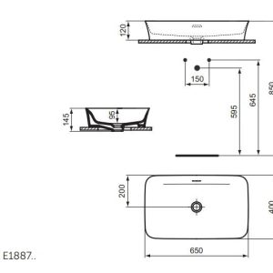 Ideal Standard Ipalyss – Aufsatzwaschbecken 650×400 Mm, Mit Überlauf, Weiß E188701 8
