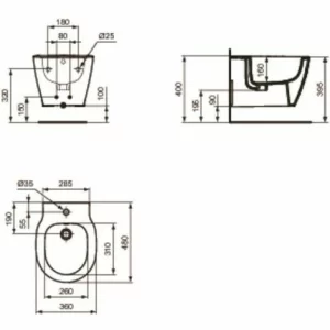 Ideal Standard Hängende Sanitärkeramik Modell Connect Space 8