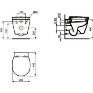 Ideal Standard Hängende Sanitärkeramik Modell Connect Space 12