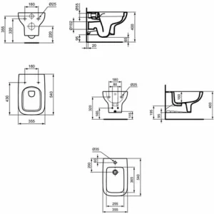 Hängende Sanitärkeramik Mit Sitz Mit Traditionellem Verschluss, Kollektion Life Ideal Standard 15