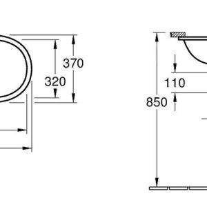 Villeroy & Boch O.novo – Unterbauwaschtish, Ohne Hahnloch, Mit Überlauf, 530 Mm X 320 Mm, Weiß, Mit Ceramicplus 416250R1 10