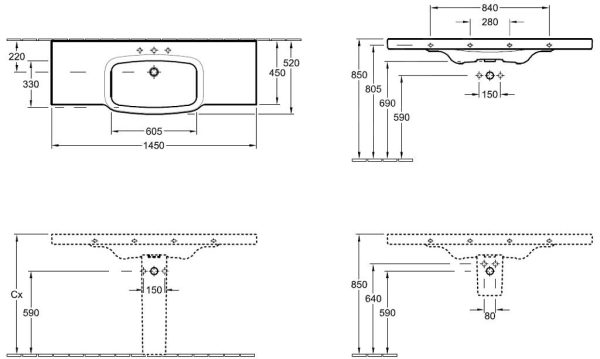 Villeroy & Boch Subway 2.0 – Siphonabdeckung, Alpinweiß 52440001 3