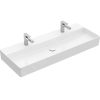 Villeroy & Boch Memento 2.0 – Schrank-Doppelwaschbecken 1200×470 Mm, Ohne Überlauf, 2 Hahnlöchern, CeramicPlus, Alpinweiß 4A22CGR1 11