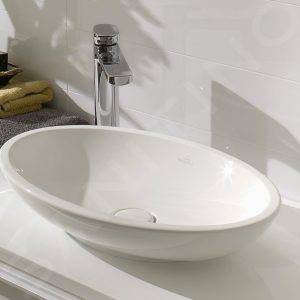 Villeroy & Boch Loop&Friends – Aufsatzwaschbecken, 550×360 Mm, Ohne Überlauf, Ohne Hahnloch, Alpinweiß 51510101 10