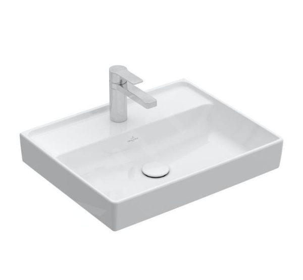 Villeroy & Boch Collaro – Waschbecken 550×440 Mm, Ohne Überlauf, Mit Hahnloch, CeramicPlus, Alpinweiß 4A3356R1 1