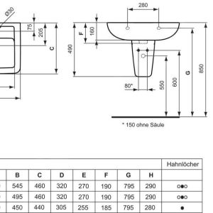 Ideal Standard Eurovit – Halbsäule Für Waschtisch, Weiß V921101 7