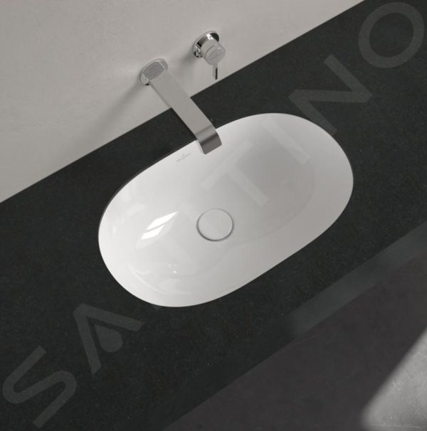 Villeroy & Boch O.novo – Unterbauwaschtish, Ohne Hahnloch, Mit Überlauf, 530 Mm X 320 Mm, Weiß, Mit Ceramicplus 416250R1 4