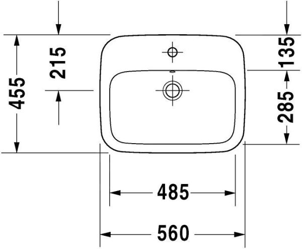 Duravit DuraStyle – Einbauwaschtisch, 560×455 Mm, 1 Hahnloch, Weiß 0374560000 3