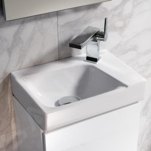 Geberit Xeno 2 – Handwaschbecken 400×280 Mm, Mit Hahnloch Rechts, Ohne Überlauf, Mit KeraTect, Weiß 500.529.01.1 10