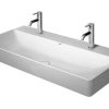 Duravit DuraSquare – Möbel-Doppelwaschtisch 1000×470 Mm, Mit 2 Hahnlöcher, DuraCeram, Mit WonderGliss, Alpinweiß 23531000721 20