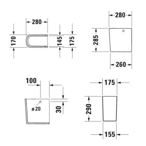 Duravit Soleil By Starck – Halbsäule, WonderGliss, Weiß 08584600001 7