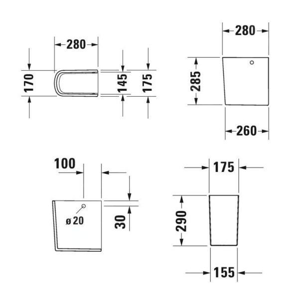 Duravit Soleil By Starck – Halbsäule, WonderGliss, Weiß 08584600001 3