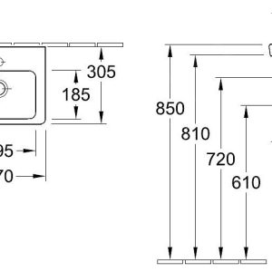 Villeroy & Boch Subway 2.0 – Handwaschbecken 370×305 Mm, Mit Überlauf, Mit Hahnloch, CeramicPlus, Weiß 731737R1 8