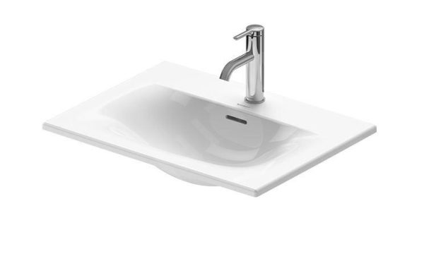 Duravit Viu – Aufsatzwaschtisch, 600×450 Mm, Mit 1 Hahnloch, Mit WonderGliss, Alpinweiß 03856000001 1