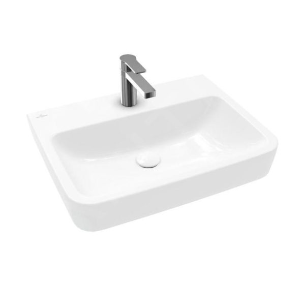 Villeroy & Boch O.novo – Waschbecken 600×460 Mm, Ohne Überlauf, Mit Hahnloch, AntiBac, CeramicPlus, Alpinweiß 4A4161T2 1