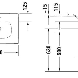 Duravit Viu – Aufsatzwaschtisch, 600×450 Mm, Mit 1 Hahnloch, Mit WonderGliss, Alpinweiß 03856000001 7