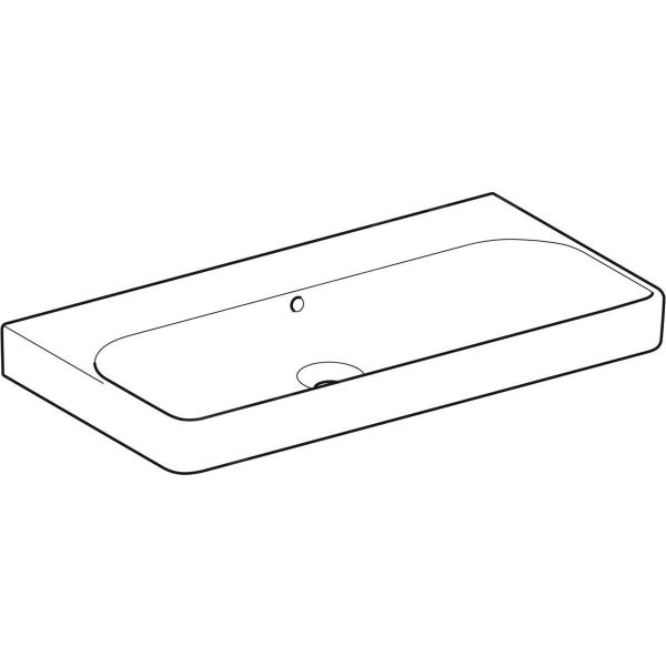 Geberit Smyle Square – Waschtisch 900×480 Mm, Mit Überlauf, Ohne Hahnloch, Weiß 500.250.01.1 4